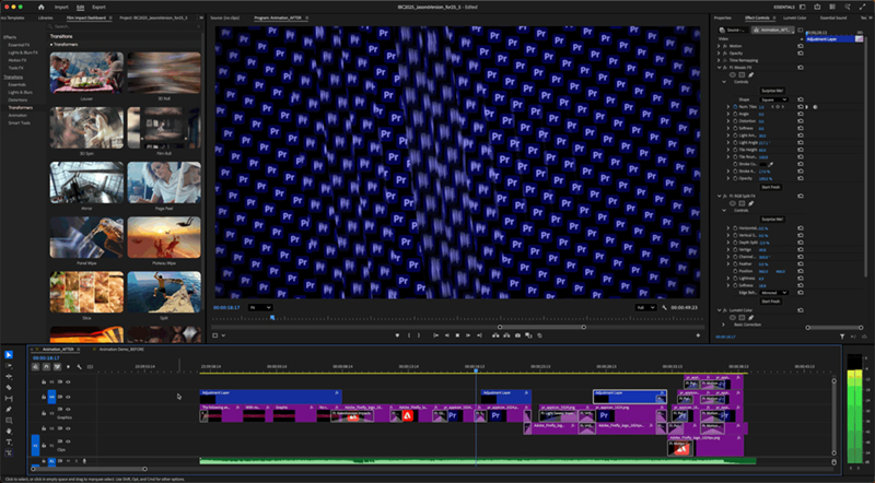 90 nuevos efectos, transiciones y animaciones en Premiere Pro.
